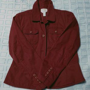 TALBOTS petite blazer jacket size 6 Burgundy